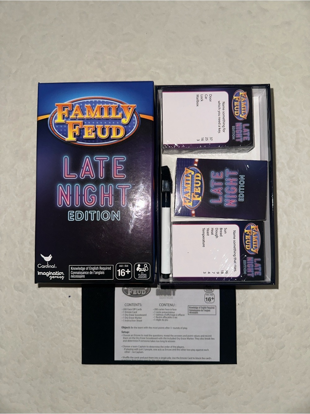 Family Feud Game Late Night Edition Quiz Party Game by Cardinal NEW No Seal Box